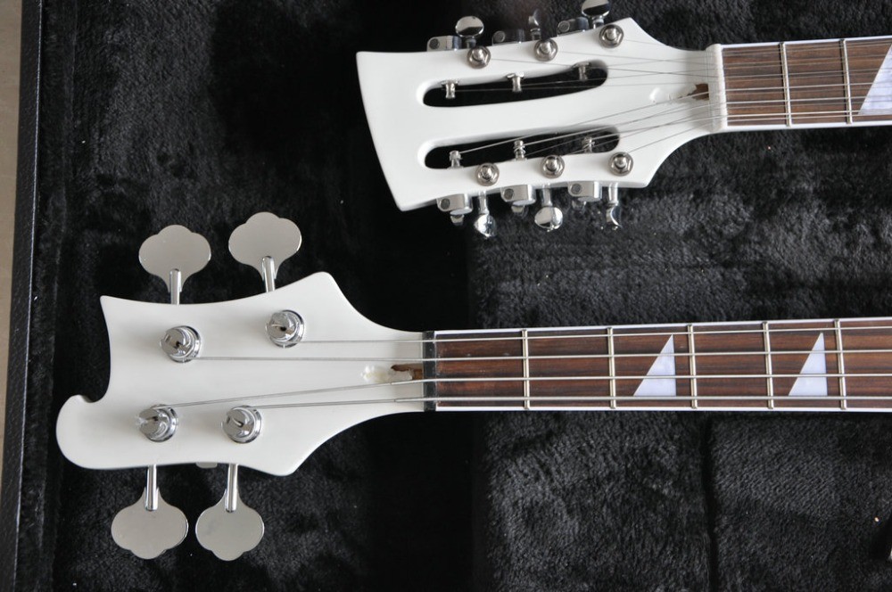 Double neck 4 string 4003 BASS GUITAR and 12 string elctric guitar color can custom guitar big R bridge
