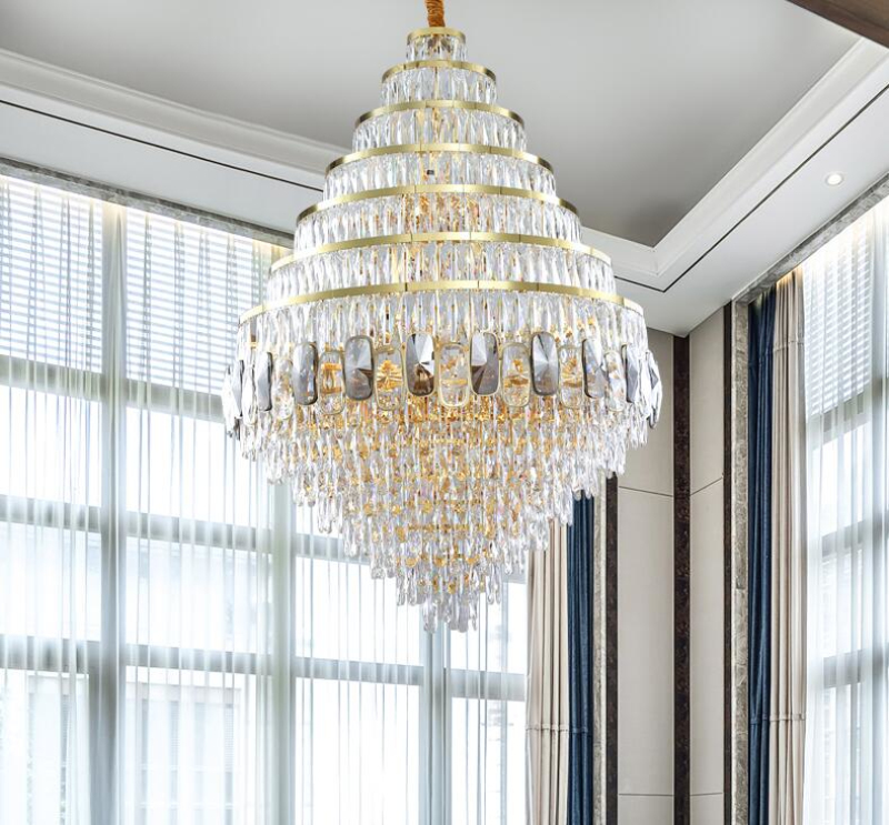 Crystal villa large chandelier for living room hotel lobby decoration lighting(WH-NC-97)
