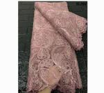 Wholesale price tulle mesh 3D embroidery flower fabric with beads and sequins
