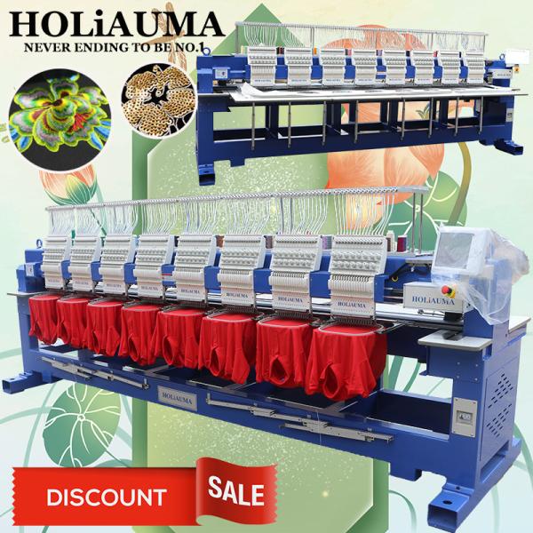 HOLiAUMA high quality 1200 spm 8 heads computer cap t-shirt flat 3d logo