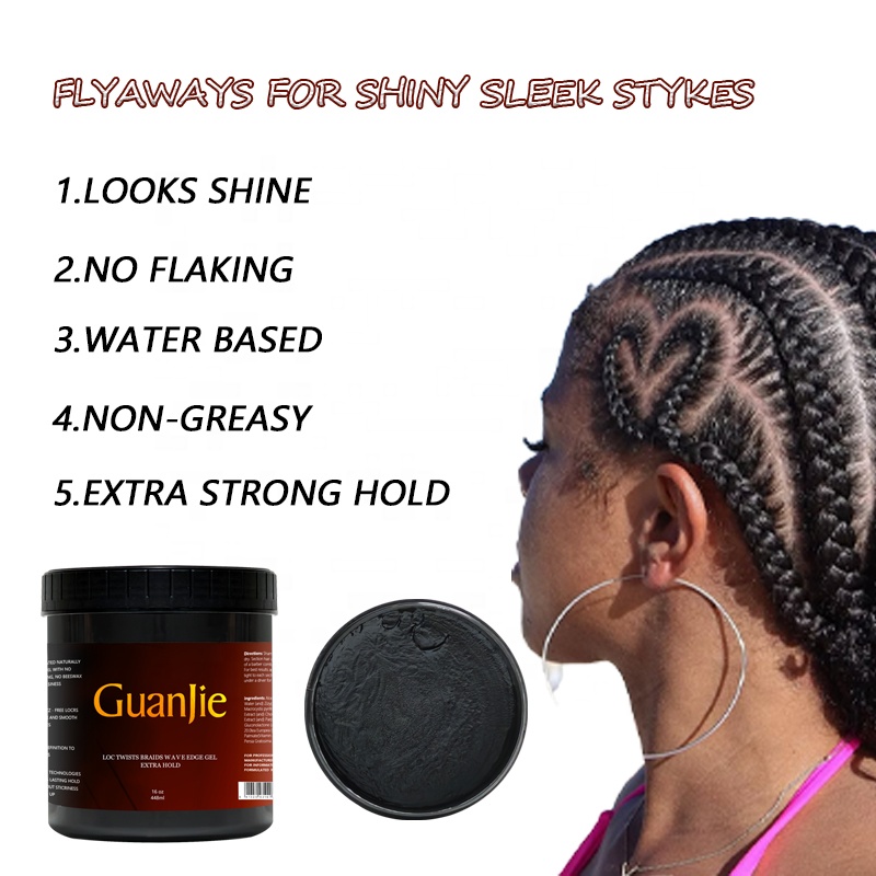 Non-Residue Conditioning Braid Gel Extreme Hold 16 oz for Salon Tames Frizz and Edges