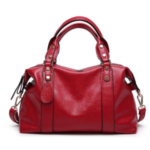 Quality Red Ladies Real Leather Handbags 38*29*13 Cm Adjustable Shoulder Strap wholesale