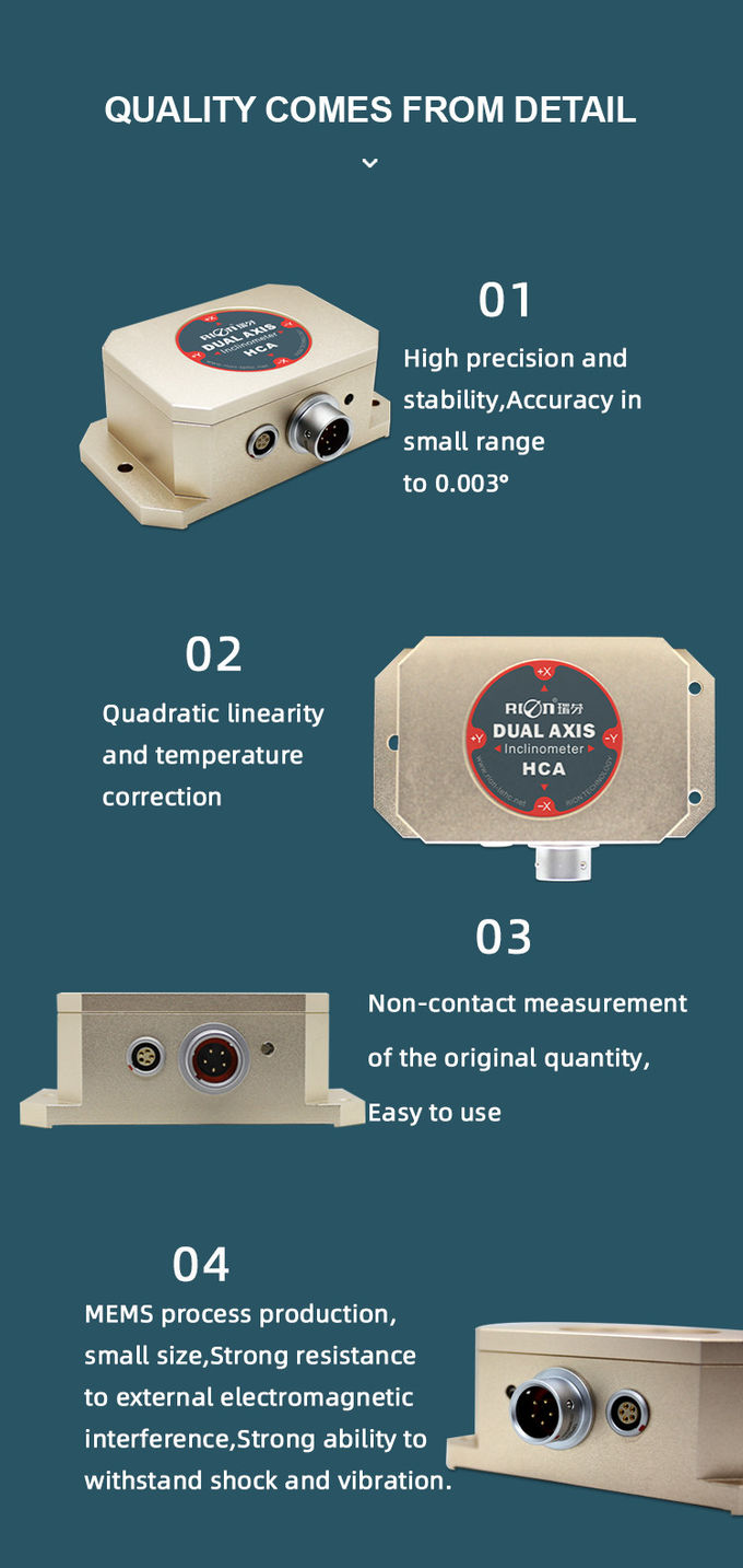 Waterproof Dual Axis Tilt Sensor Inclinometer Analog Voltage Signal