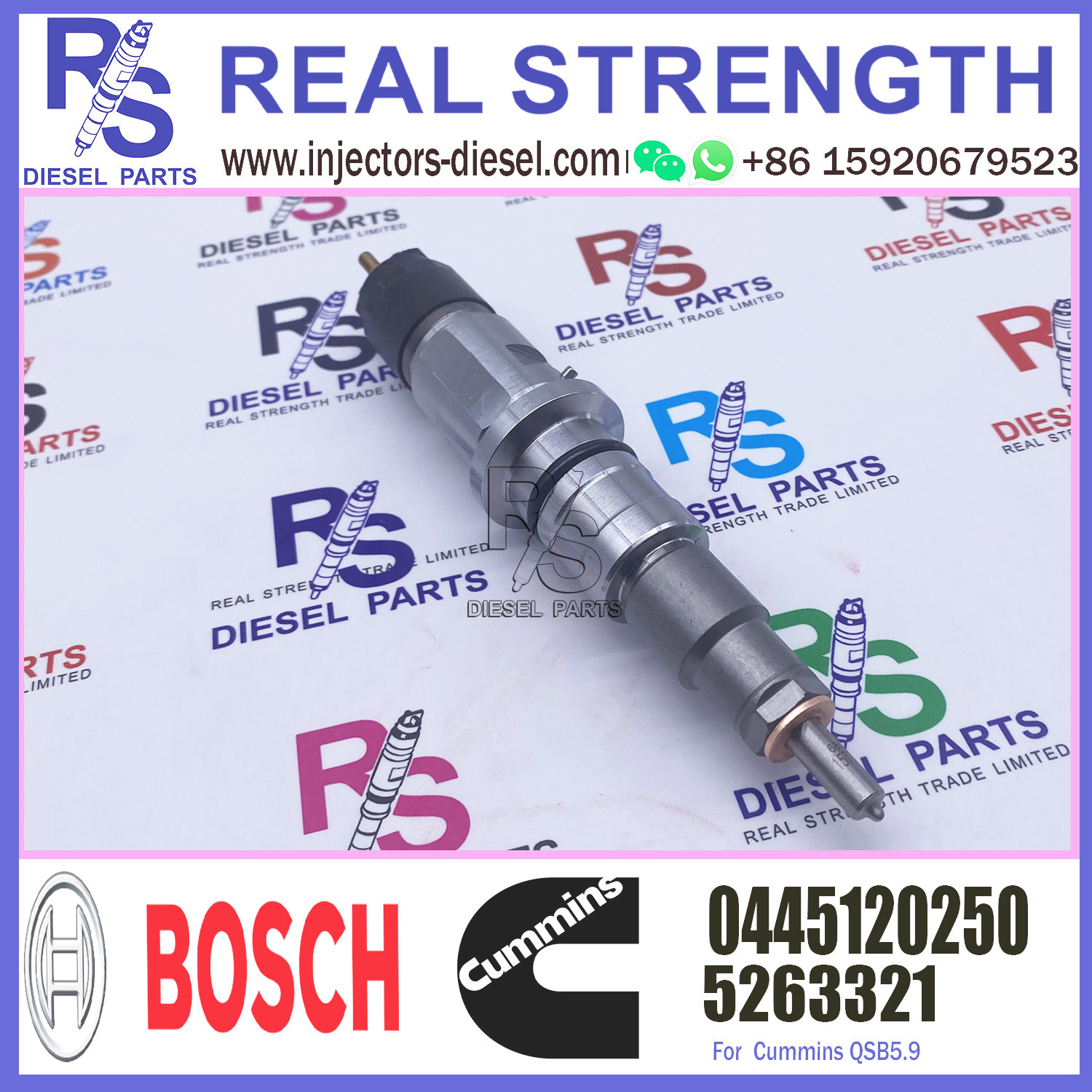 OEM new QSB5.9 diesel engine parts fuel injector 5263321 4983267 3977081 0445120250