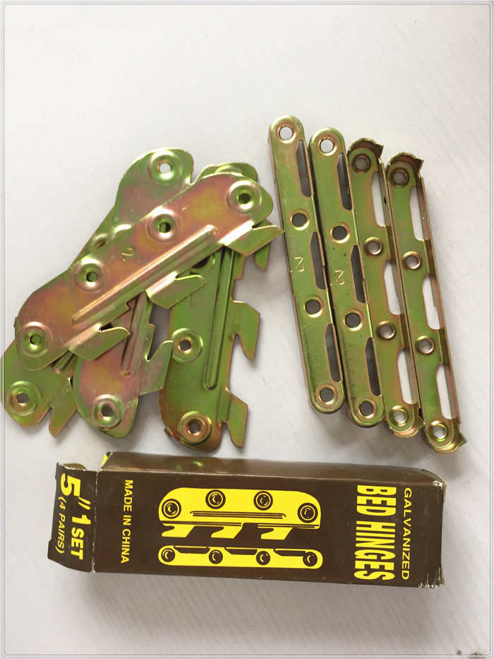 Yellow Zinc Color Screw Hook Hinge , 6 Inch Strap Hinges Customized Size
