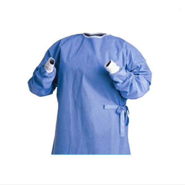 Ultrasonic Seaming Sterile Surgical Gown SMS Disposable Surgeon Gown Blue Color