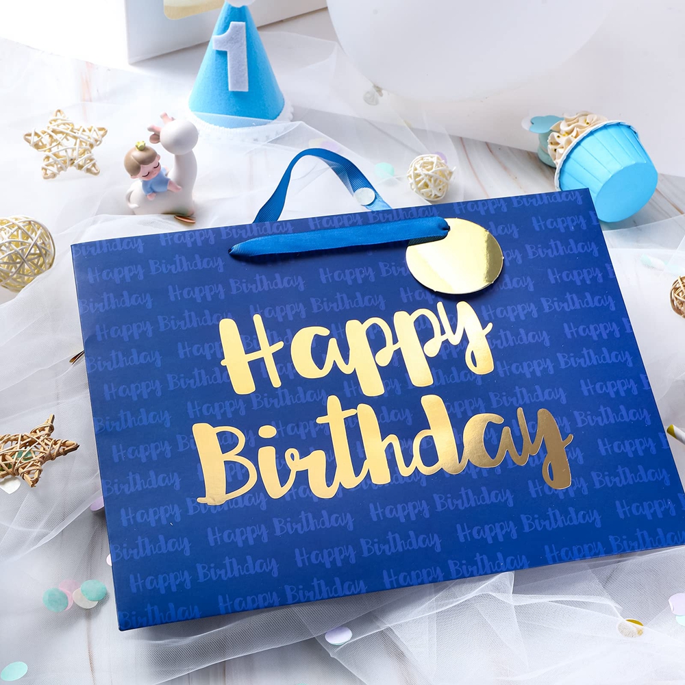 Custom Pattern Type Zhejiang Happy Birthday Party Souvenir Handle Paper Gift Shopping Bags
