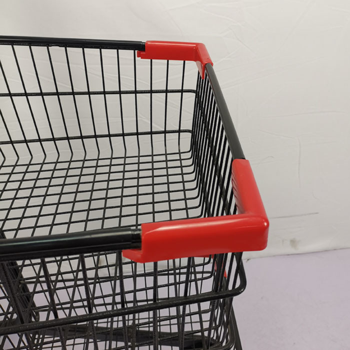 Three Basket 80L Shopping Basket Trolley Carbon Steel Q195 Metal Shopping Cart