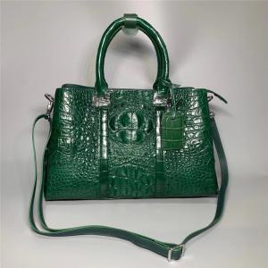 Quality Exotic Alligator Skin Women's Working Purse Large Shoulder Bag Authentic True Crocodile Leather Lady Green Totes Handbag wholesale