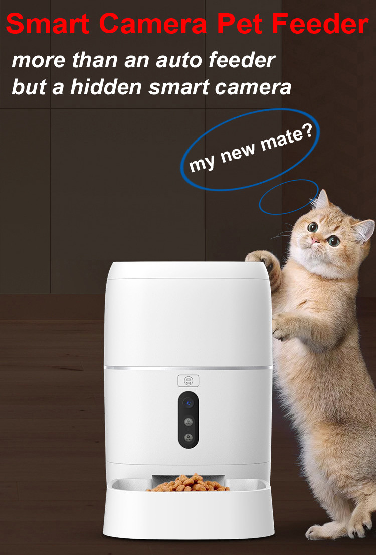Automatic Smart Wifi Video Remote Control Pet Feeder 4L Timed Pet Feeders For Cats / Dogs