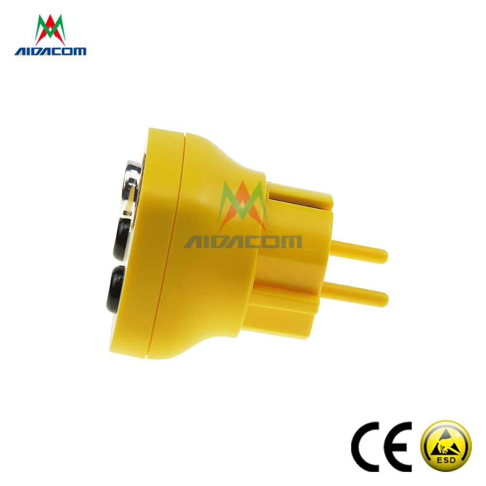 UK and Euro Antistatic Earth Bonding Point standard Earthing plug with 1M Resistor
