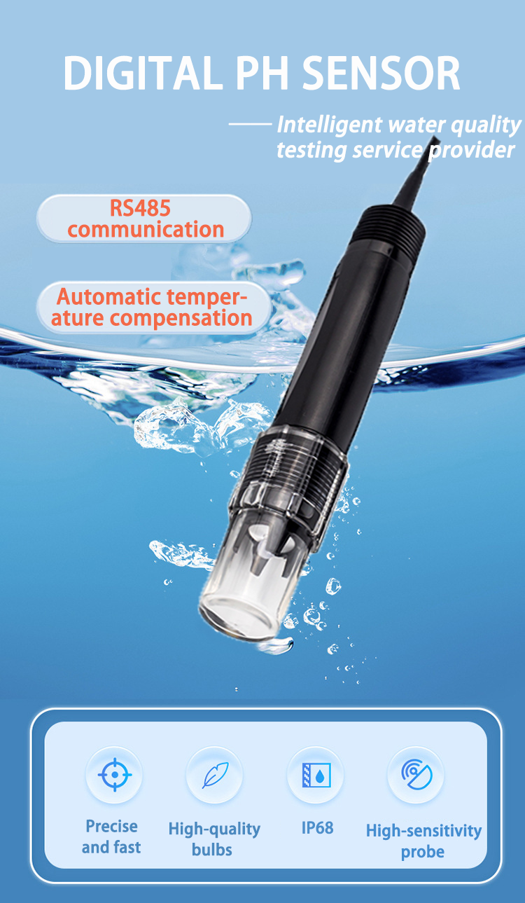 Water Treatment Industry PH Electrode 0-14pH Measurement Probe for Online Monitoring