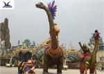 Infrared Self - Acting Life Size Fiberglass Dinosaur Statue In Amusement Park
