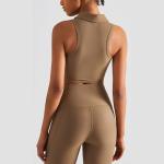 High Quality Zipper Sports Bra High Strength Elastic Yoga Bra Crop Top
