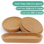 Eco-Friendly Cork Lids And Cork Tray For Set Of Cork Storage Jars