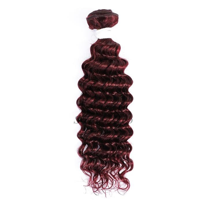 #99J Dark Wine Deep Wave Remy Human Hair Bundles Sew In Weave Bundles Brazilian Bundle Deals