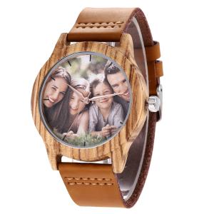 Quality Classic Three Pin Leather Band 250mm Wooden Wrist Watch wholesale