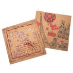 OEM Square Cork Placemats Printed Cork Trivets Heat Insulation