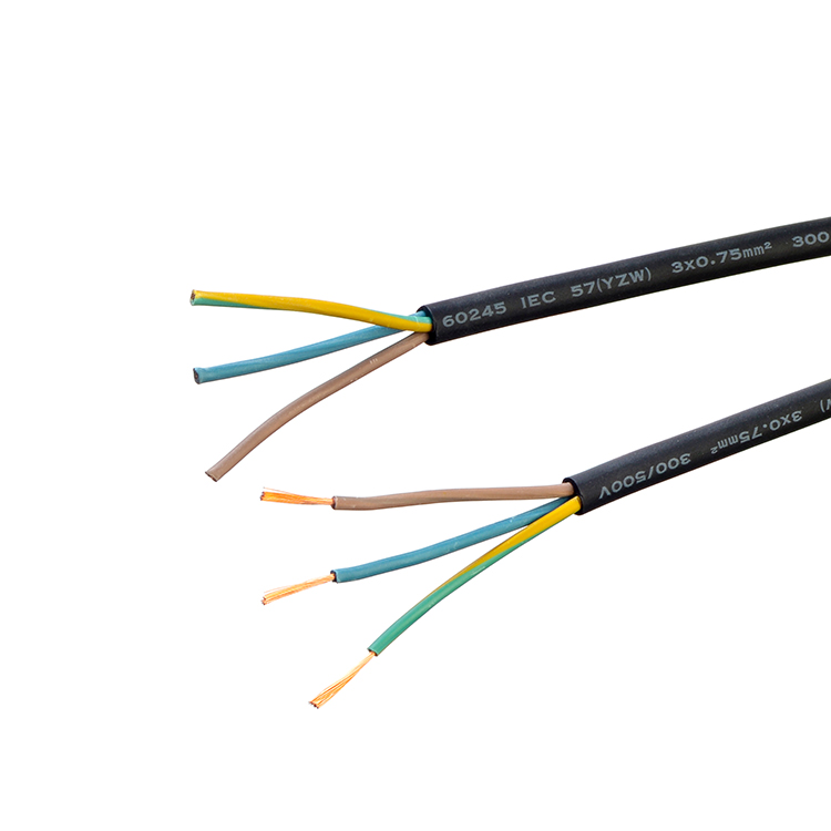 LOW VOLTAGE KC/ VDE Certificated H05rr f 3x0. 75 mm Sq Flexible Rubber Wire Welding Cable Fire-resistant Safety Power Cord