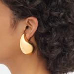 Lightweight 18K Gold Plated Large Drop Ladies Earrings Jewelry in 925 Sterling