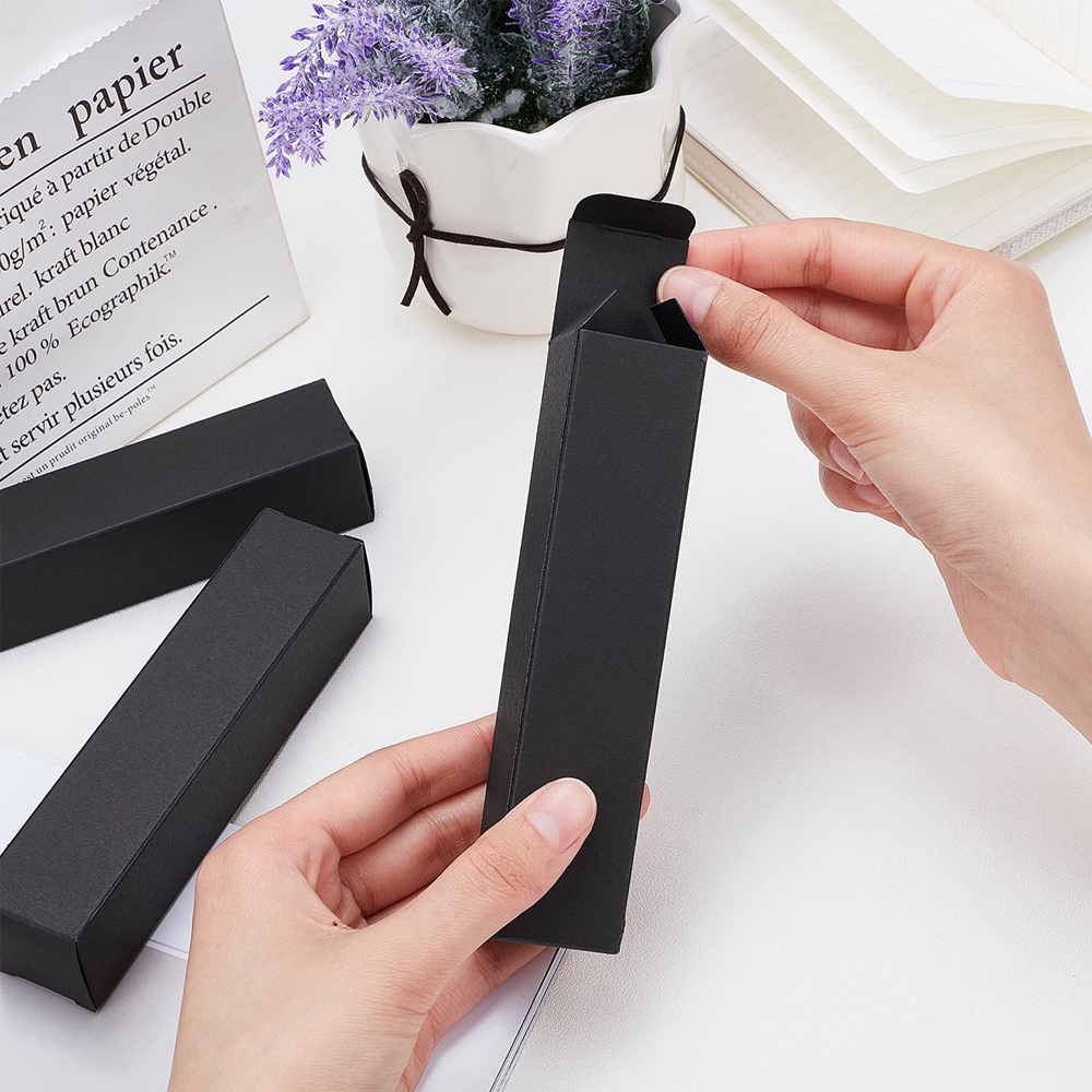 Recyclable and Eco-Friendly Black Paper Lipstick Cosmetic Perfume Kraft Cardboard Box