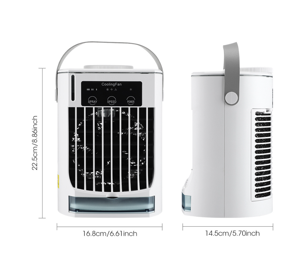 Foldable Mini Portable Air Conditioner with Spray Humidify and USB Water Cooling Fan