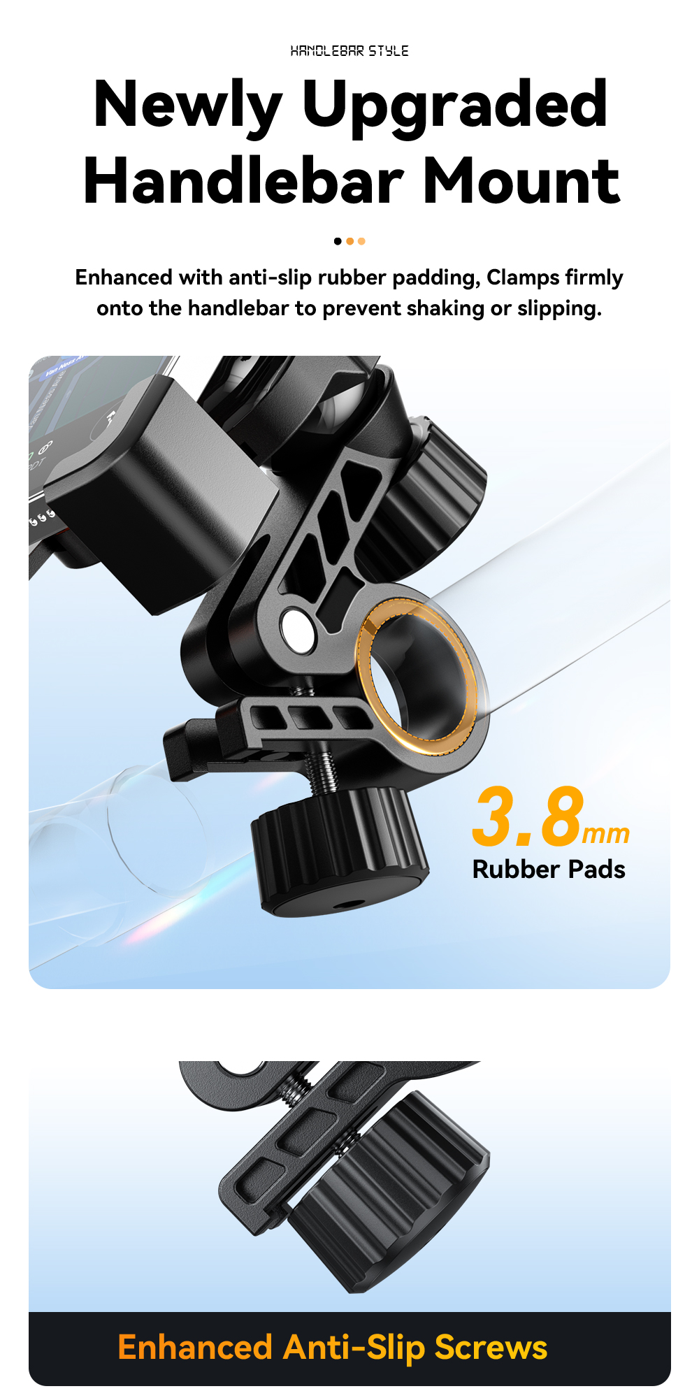 Motorbike Motorcycle Bike Cell Phone Holder Shockproof With One Button Locking