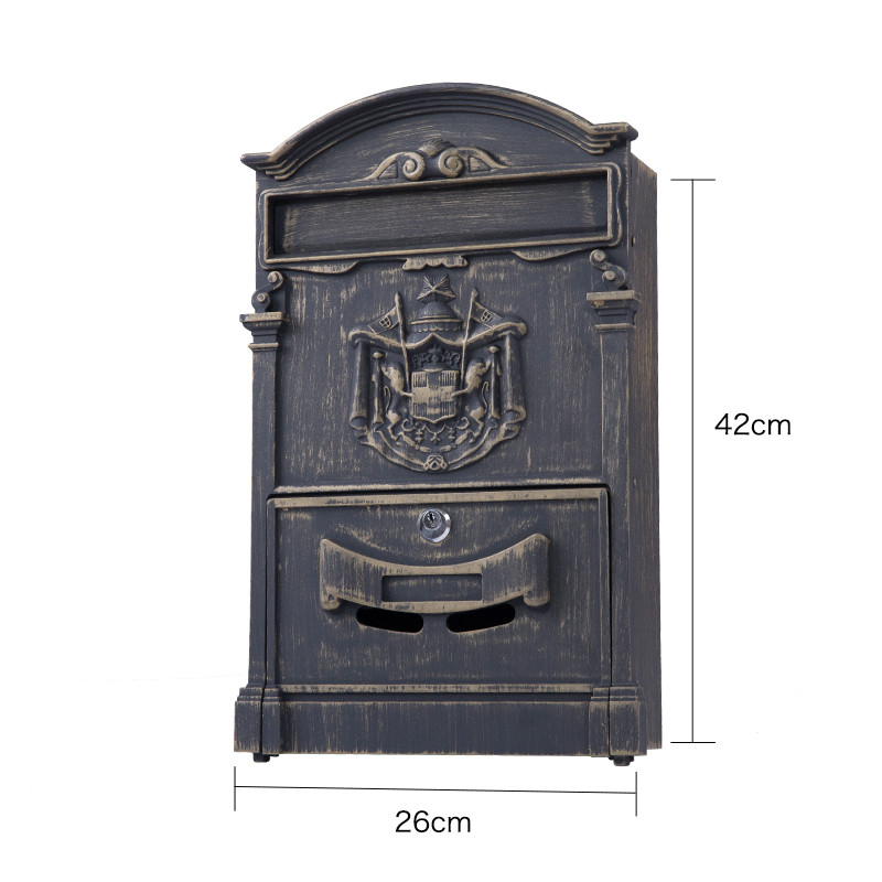 Waterproof Letterbox Decorative Outdoor Security Wall Mounted Aluminum Mailbox