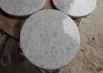 Classic Carrara Marble Table Top , Round Coffee Table Top With Golden Edge