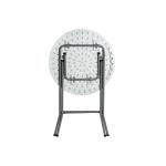24 Inch Foldable Round White Plastic Table Oxidation Resistance Rattan Tabletop