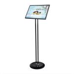 Aluminium Alloy Poster Display Stand 300x430mm Adjustable Panel Double Pole