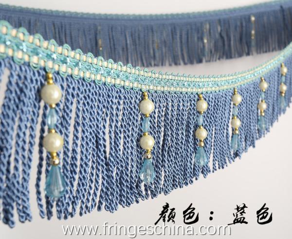 Handmade fashionable chain beads lace tassels fringes for curtain/sofa/pillow