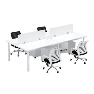 Quality Customizable Color Modern Soild Wood Multi-person Staff Desk with Filing Cabinet Furniture wholesale