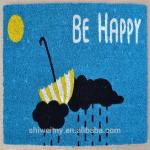 Coco fiber animal printed door mat with PVC backing
