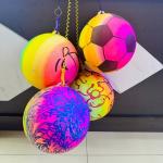 Toy Market 10" Neon Rainbow Ball with Keyring Customized LOGO