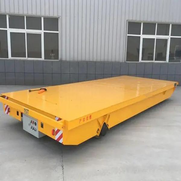 Electric Flatbed Trackless Transfer Trolley Customizable Heavy Duty Material