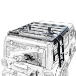 Landace Logo Auto Parts Steel Black Powder Coated Side Ladder Tail Ladder For
