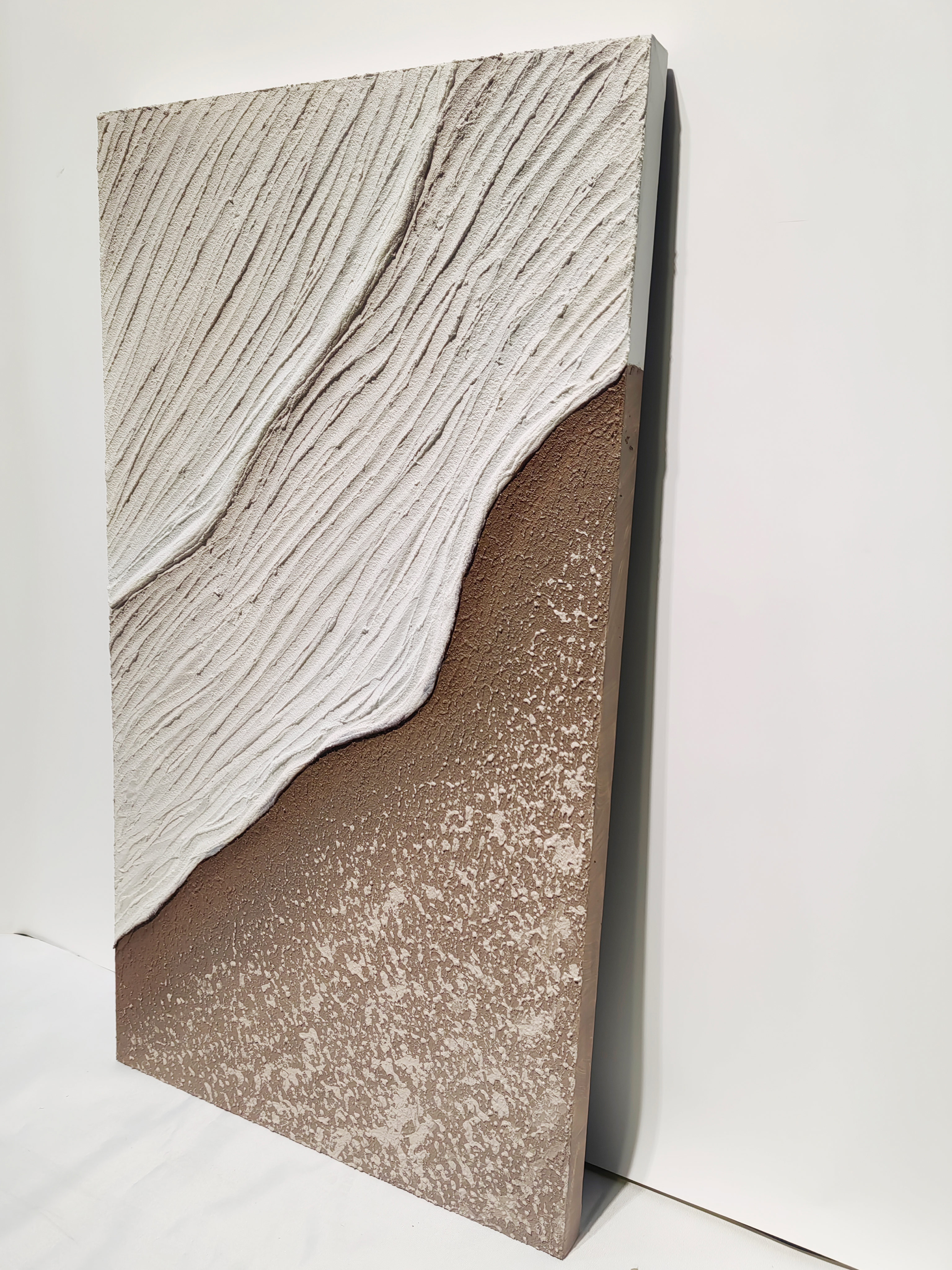 Creative 3d Relief Painting Medium Oil Handpainted Sea Wave Texture Sandstone Painting Modern Home Decoration Wall Art Craft