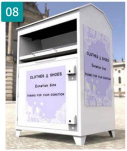 Quality Reinforced Central Hole Recycling Storage Bin Donation Box For Clothes wholesale