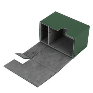Quality Dustproof 80+ Deck Card Box PU Leather MTG Leather Card Box With Dice Tray wholesale