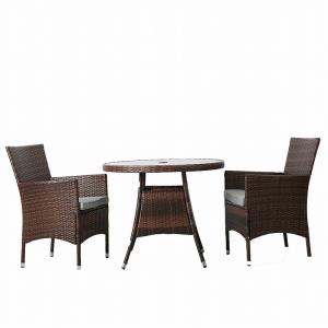 Quality Weatherproof Rattan Furniture Set Chair Round Glass Table wholesale