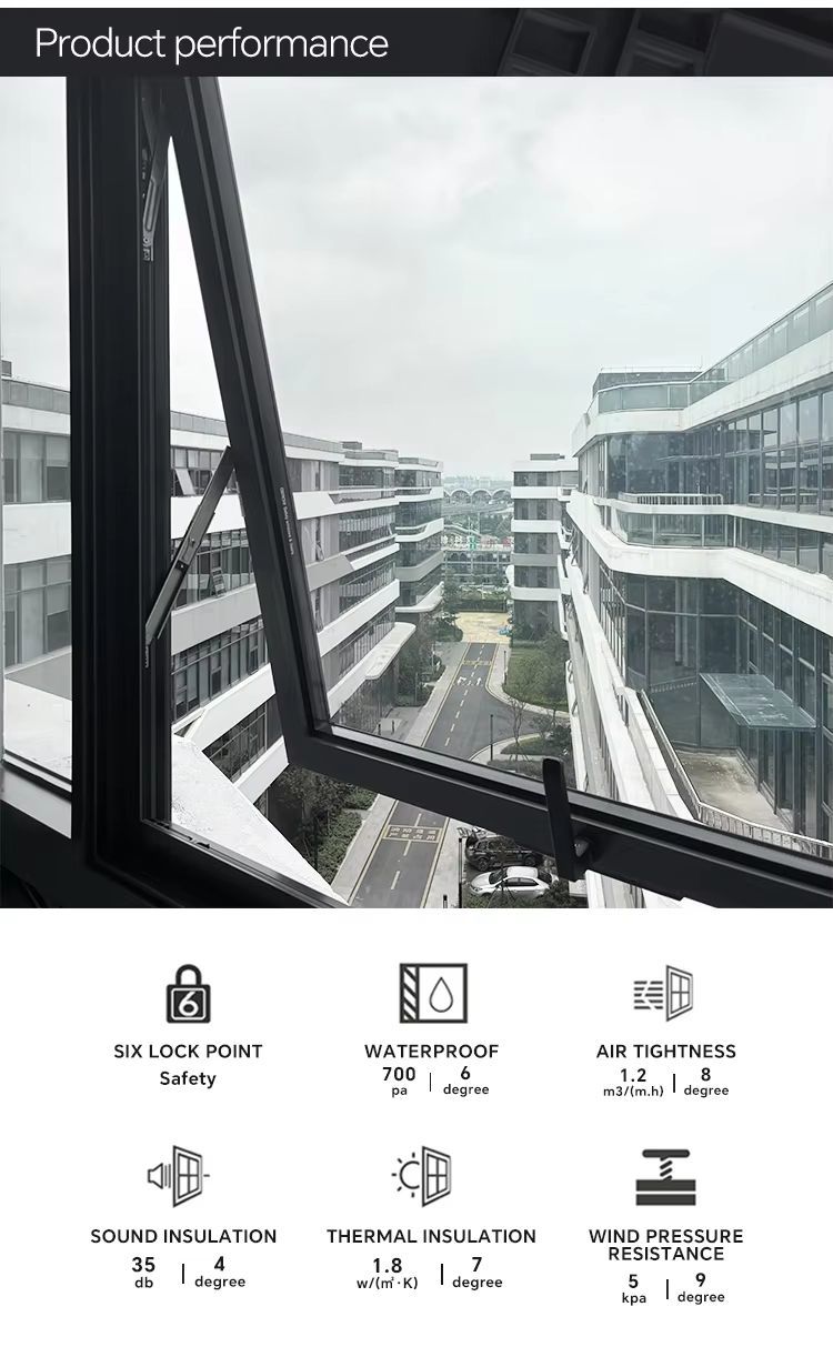 Australian Standard Chain Winder Awning Window Bathroom Awning Type Double Glazed Windows Aluminum Glass Windows