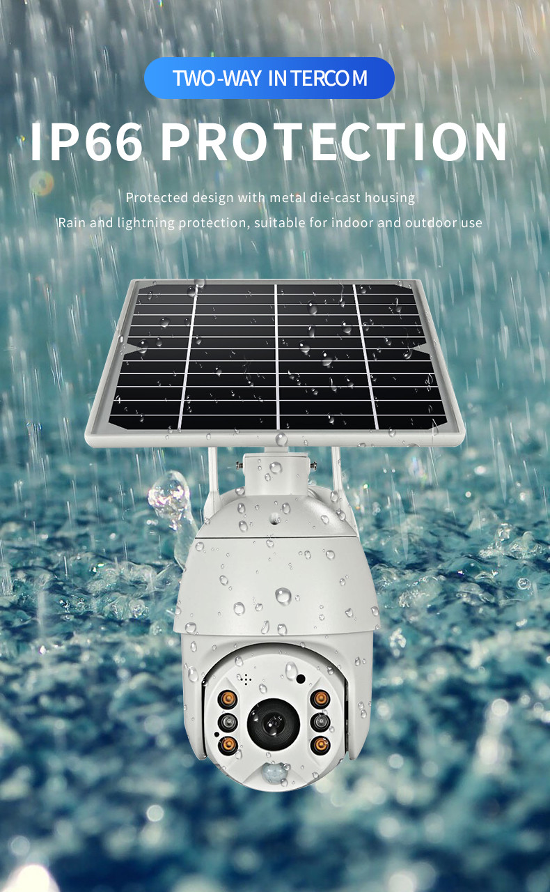 Glomarket Tuya Solar Panel PTZ Camera 1080P Cctv Smart Wifi Camera Security Waterproof Battery Wireless Camera