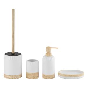 Quality Fauxwood Polyresin BathCountertop Set With Sand Stone White Round Shape wholesale