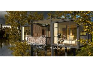 Quality 2 Bedroom Prefab Garden House , Thermal Insulation Prefab Log Cabin Homes wholesale
