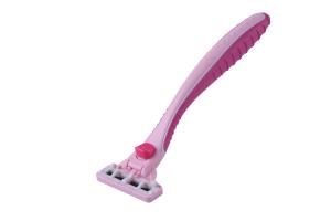 Quality Portable Non - Slip Pink Female System Razor L - Shaped With Open Back Head wholesale