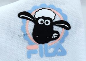 Quality Embossed 2D Sheep Heat Transfer Clothing Labels SGS Approval wholesale