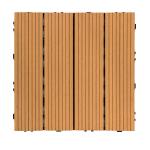 Commercial Outdoor Interlocking Patio Deck Tiles Hardwood Natural