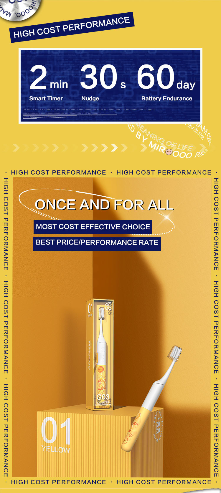 Waterproof Rechargeable Electric Toothbrush Smart Timing Eco Friendly For Teens
