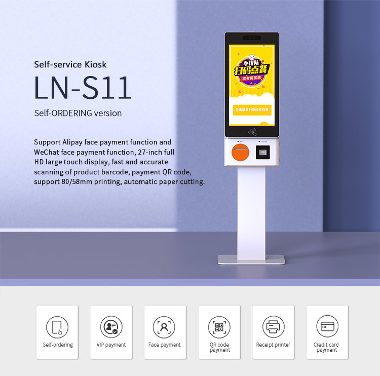 Android OS 21.5 Inch Payment Machine Catering Self Ordering Kiosk For Restaurant